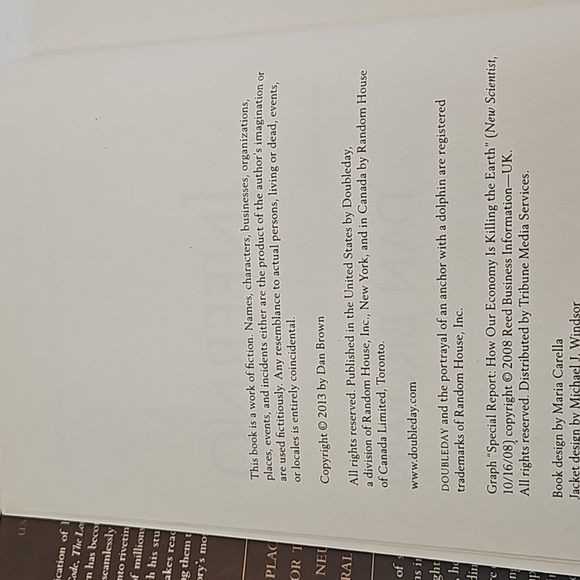 Inferno a novel Dan Brown Fiction 2013 Doubleday First Edition Hardcover book - Picture 9 of 17